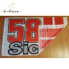 Accesorios Italia SIC 58 Racing SIC58 Bandera 2 pies * 3 pies (60 * 90 cm) 3 pies * 5 pies (90 * 150 cm) Tamaño Decoraciones navideñas para el hogar Bandera Banner Regalos