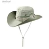 Szerokie brzegowe czapki wiadra czapki wodoodporne Hat Summer Summer Mens boonie hat Outdoor UV Ochrona Ochrona szerokość Brim Panama Holing Turing Fishing Sun Hat C24326