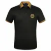 Mens Polos Summer Short-sleeved Mens Casual Polo Shirt Embroidered Bear T-shirt British Sports Pure Cotton