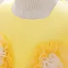 Adorável amarelo roxo quadrado vestidos de concurso para meninas vestidos de flores para meninas vestidos de aniversário/festa para meninas saias do dia a dia roupas infantis SZ 2-10 D326203