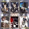 Calligrafia Bungou Stray Dogs Nakahara Chuuya Dazai Osamu Anime manga Poster da parete in legno massello appeso a scorrimento con pittura su tela