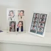 Moldura de acrílico para fotos, cartões transparentes, fichário, kpop, suporte de exibição, escritório, desktop, ornamento, decoração de quarto, presentes de aniversário