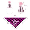 Dog Apparel Pet Birthday Party Set Hat Triangle Scarf Female Festival Decoration Props Cute Pink Harness