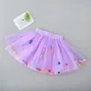 Baby flickor tutu kjolar barn elastisk midja pettiskirt tjej prinsessa tyll kjol färgglada pompom kjolar barn kläder 240325
