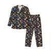 Mo Stars Sun Sleepwear Autumn Seenestial Magical Disual Eversive Pajamas Set Man Lg Sleeves Soft Leisure Graphic Nightwear Y6XP#