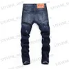 Men's Jeans PLEINXPLEIN original design husband blue Stretch jeans mens slim denim trousers Skulls jeans Stretch jeans pants for men 8368 T240326