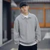 Abbigliamento maschile Polo T-shirt da uomo Felpe Unicolor Pianura Top Inverno Manica intera originale Estetica Coreana Autunno 240306