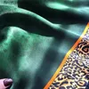 Scarves New Jade Green Silk Scarf Womens Brand Leopard Pattern Square Scarf 90 * 90cm Fashion Accessories Headband Q240326