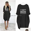 Urban Sexy Dresses I Cant Breathe Womens Trendy Dress Fashion Girls Y Party Club Casual Acitve Long Sleeve Active New Drop Delivery A Dhymx