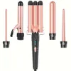 Waver 3 Barrel Iron 5 in 1 Curling with Fast Heating Up - Crimper Wand Curler for All Hair Types, Heat Protective Glove Included