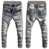 italian Style Fi Men Jeans Retro W Slim Fit Stretch Ripped Jeans Men Trousers Vintage Designer Casual Denim Pants Hombre J96G#