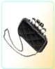 Ganz neue Vintage-Totenkopf-Geldbörse, schwarze Totenkopf-Knuckle-Ringe-Handtasche, Clutch-Abendtasche, die geneigte Umhängetasche mit Kette2739414