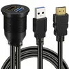 Nowe kable motocyklowe z łodzi samochodowej 2024 Kable montażowe kompatybilne z USB 30 i HDMI idealne do Integracja panelu deski rozdzielczej 2. dla Dash