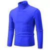 15 cores! 2023 outono e inverno novos suéteres preço de bem-estar sólido jacquard suéter de gola alta ajuste quente pulôver elástico masculino 95yC #