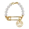 Viviennes Viviane Westwood Jewelry Armband Kvinnor Högkvalitativ Imogen Pin Cut Large Round Pearl Armband High Version