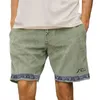 Herr shorts pockets gym vintage tryck sommar med elastisk midja dragknöt knälängd avslappnad byxor för träning