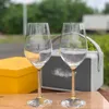 Verre à vin de marque B, grand verre en cristal avec boîte-cadeau, ensemble de deux verres à vin