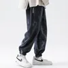 Спортивные штаны для мужчин 100% Cott Camoue Printing Drawstring Повседневные брюки Открытый базовый свободный беговые брюки Весенние вязаные брюки Y6ox #