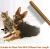 Peignes Benepaw – peigne professionnel pour chien, manche en bois confortable, dents courtes et longues, peigne pour animaux de compagnie, pour enlever les nœuds de cheveux lâches et emmêlés