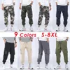 8XL Hommes Automne Casual Streetwear Militaire Camo Cargo Pantalon Pantalon Hommes Outfit Hiver Hip Hop Camoue Cott Poche Pantalon Hommes J5Bg #