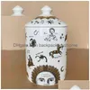 Kerzenhalter kreativer Italien -Stil Zeichen des Zodiac Pesci Gemini Waagehalter Candelabra Home Dekoration Keramik Jar Cup Gold H220 DHXSR