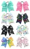 8039039 Stora färgglada bågar Klipp för flickor Unicorn Heart Printed Hairbows Ponytail Kids Gifts Hårtillbehör HD8283675712