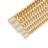 Miami Gold Cuban Link Chain Designer Men 12mm 14mm micro micro inlaid inlaid cz diamond in buckle rock rabper hip Hop 18k gold Jewelry Women