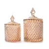 Boîtes Amber Crystal Glass Rangement Paies de rangement 600 ml Boîte à bocaux Jar Jar Boîte de coton Boîte de coton Decoration du ménage en coton