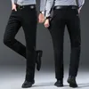 冬のフリースジーンズメンズブシンカジュアル暖かい濃い黒いスリムストレッチデニムズボン男性高品質の高級パンツメンズ衣類797L＃