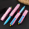 4Models UT-Version Dessert Warrior Auto Knife 440c Blade Zinc alloy Handles Custom Tactical Pocket Pink knives Gift Knifes