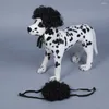 Dog Apparel Cosplay Prop Curly Black Hair Pet Wig Costume Props Funny Head Accessories Soft Lightweight Lace-up Strap