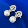 Studörhängen Karloch S925 Sterling Silver 11mm Pearl Earings For Womens Medieval Style High Quality Luxury Fashion Jewelry