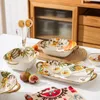 Set di stoviglie ciotola e combinazione di piastre per la casa ad alta bellezza regalo per tavolo da tavolo in ceramica