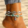 anklets fnioヴィンテージシェルビーズタートルネックレスレディースビーズジオメトリペンダントアンクルブレスレットフットジュエリーブレスレット24326