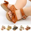 First Walkers Prewalker Baby Sandals Creative Knotted Bows Embellished Ring Buckles Adjustable Non-Slip Summer Outdoor Flats Shoes 2024