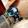 Euro American Style Figuredized Watch Mens Three Movement Multi Function Multi Winuminage Clock Date Fashion Quartz Street Watch