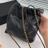 Borsa a tracollaDonna con coulisse Mini Shopping Marchio di lusso Secchio antico Spazzatura Borsa a tracolla vintage placcata oro Borsa Design unico Aggiornamenti