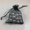 Подарочная упаковка 50 шт. черная сумка из органзы для ювелирных изделий на шнурке маленькая тканевая упаковка разных размеров рождественские и годовые конфеты
