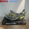 Miniature 1 pz Disco Banana Mela Art Decorazione per la casa Specchio riflettente Disco Decor Tavolo Bar Palcoscenico Rotante Decorazione di frutta da discoteca