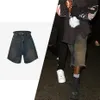 szerokie nogi dżinsy w stylu vintage krótkie mężczyzn Summer luźne swobodne spodnie dżinsowe retro y2k szorty j00j#
