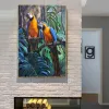 Papageien Drucke Leinwand Malerei Wandkunst für Wohnzimmer Home Dekoration Tierplakat Bild Buntes Vogel Cuadros kein Rahmen