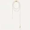 Empress Dowager Xi's Broken Pearl Long Necklace with Three Dimensional Saturn Inscription Asymmetric Tassel Sweater Chain