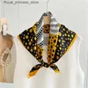 Foulards 100% foulard en soie naturelle femmes imprimé Bufanda Mujer véritable bandeau en soie 65x65 cm Bandanas foulard en soie col carré emballage de carte Q240326