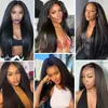 Glueless Long Kinky Straight Wigs for Women Middle Part Wigs 10-30 Inch Yaki Straight Wigs Synthetic Hair Daily Party Wigs