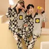 Jugend Paar Pyjamas Herbst Cott Weiche Männer und Frauen Passende Lounge Wear Revers Carto Gedruckt pijamas para parejas V0Jy #