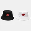 et Hats 2021 Chapeau d'été imprimé nuage rouge pour femmes Bana chapeau de toilette Design graphique chapeau de pêcheur visuel Akatsuki Anime Sun HatC24326