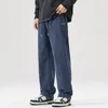 Mingyu-Menのソフトコーデュロイカジュアルパンツ、ゆるいストレートドローストリング、弾性ウエスト、韓国ブルーのズボン、ブランド服M-4XL I2MB＃