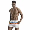 hot Sell Mens Holiday Rainbow Striped Beach Short Pants Man Drawstring Casual Shorts with Pocket Male Training Jogger Sweatpants D43P#