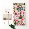 Sarongs Cross border foreign trade plant and flower series light colored printed beach towel with long hanging tassel soft cotton linen scarf 240325