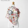 Foulards 53CM Foulard en soie sergé femmes Ballon à Air chaud peinture foulards carrés Bandana petits Hijabs Foulards cravate bandeau femme noeuds papillon Q240326